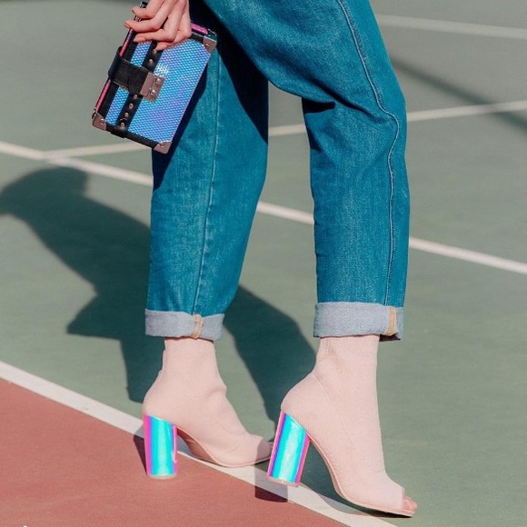 Call It Spring Shoes - Open-Toe Holographic Boots | CALL IT SPRING